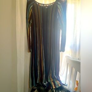 MOTH Long Sleeve Brown & Blue Dress